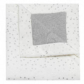 Pătură albă cu puncte gri, pentru fete, 90 pe 110 cm TUTU 151306 