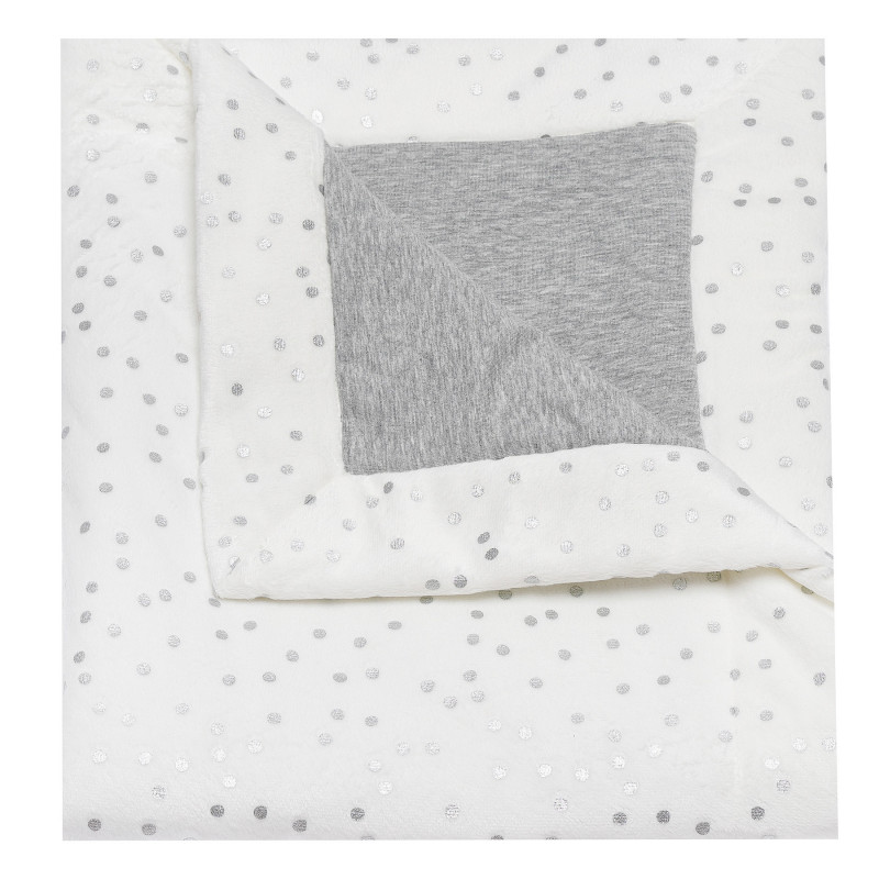 Pătură albă cu puncte gri, pentru fete, 90 pe 110 cm  151306