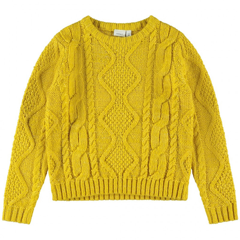 Pulover tricotat pentru fete, galben  151337