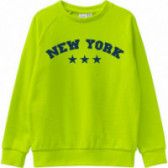 Pulover cu inscripție New York, pentru băieți, verde Name it 151339 