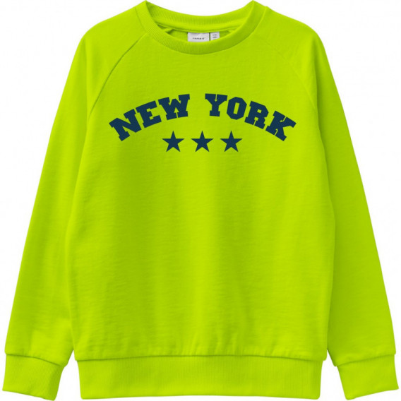Pulover cu inscripție New York, pentru băieți, verde Name it 151339 