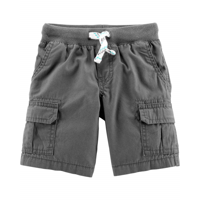 Pantaloni scurți din bumbac, cu buzunare, pentru băieți, gri  151393