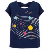 Tricou din bumbac - Sistemul solar, pentru fete Carter's 151399 