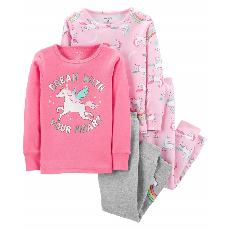 Set dublu de pijamale - unicorn roz pentru fete  151410