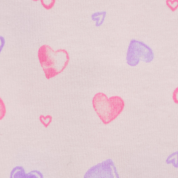 Bluză de bumbac cu mâneci lungi, pentru fete, roz cu inimioare Benetton 151574 3
