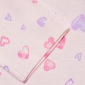 Bluză de bumbac cu mâneci lungi, pentru fete, roz cu inimioare Benetton 151575 5