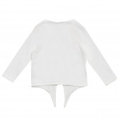 Bluză din bumbac cu mâneci lungi, pentru fete, alb Benetton 151623 7