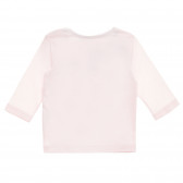 Bluză de bumbac, roz deschis, cu mâneci lungi pentru fete Benetton 151631 7