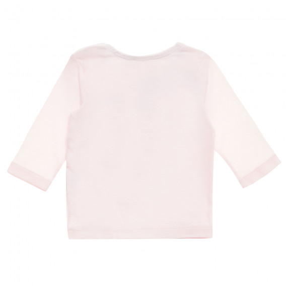 Bluză de bumbac, roz deschis, cu mâneci lungi pentru fete Benetton 151631 7