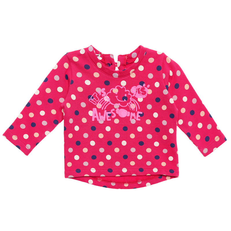 Bluză roz din bumbac cu mâneci lungi pentru fete  151640
