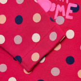 Bluză roz din bumbac cu mâneci lungi pentru fete Benetton 151642 5