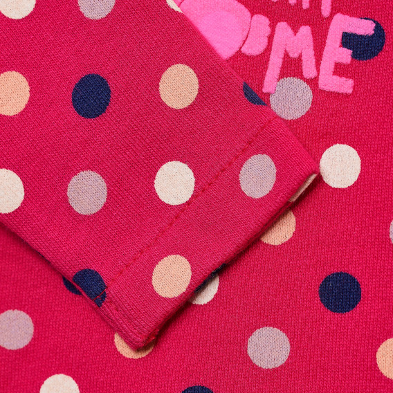 Bluză roz din bumbac cu mâneci lungi pentru fete Benetton 151642 5