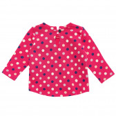 Bluză roz din bumbac cu mâneci lungi pentru fete Benetton 151643 7