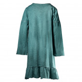 Rochie din bumbac cu mâneci lungi, pentru fete, verde Vitivic 151657 