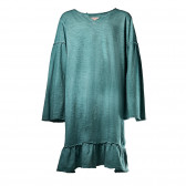 Rochie din bumbac cu mâneci lungi, pentru fete, verde Vitivic 151658 2