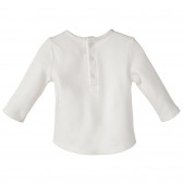 Bluză din bumbac pentru fete, albă, cu prințesă mică Birba 151951 3
