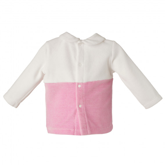 Bluză pentru copii în culori contrastante, alb și roz Idexe 151956 4