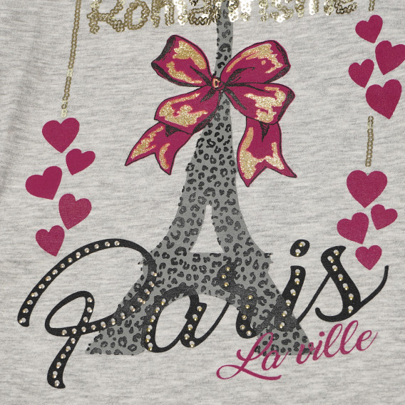 Bluză cu mâneci lungi pentru fete, gri, Paris Idexe 152002 2