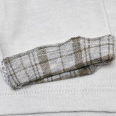 Tricou din bumbac cu mânecă lungă, pentru băieți, alb cu urs Benetton 152027 7