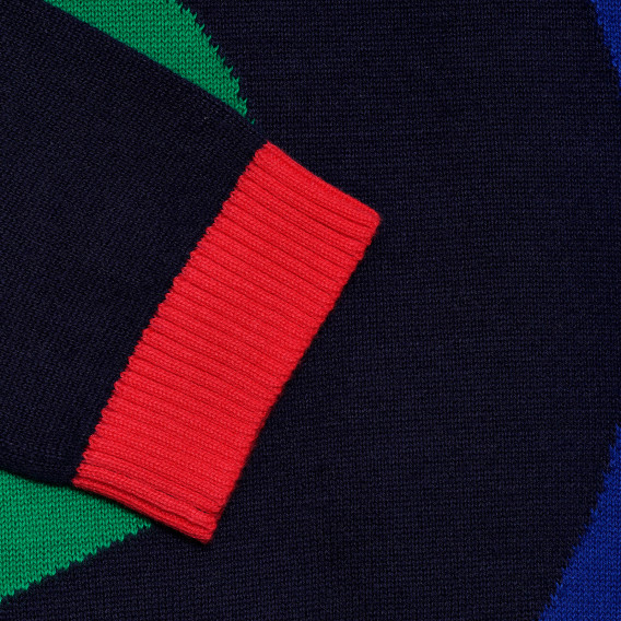 Pulover albastru de bumbac pentru băieți Benetton 152035 5