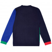 Pulover albastru de bumbac pentru băieți Benetton 152036 3