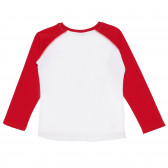 Tricou din bumbac cu mâneci lungi, în alb și roșu, pentru băieți Trybeyond 152038 2