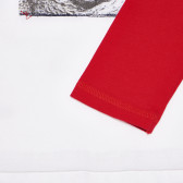 Tricou din bumbac cu mâneci lungi, în alb și roșu, pentru băieți Trybeyond 152040 4