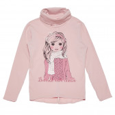 Bluză polo pentru fete, roz prăfuit Idexe 152057 