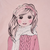 Bluză polo pentru fete, roz prăfuit Idexe 152058 2