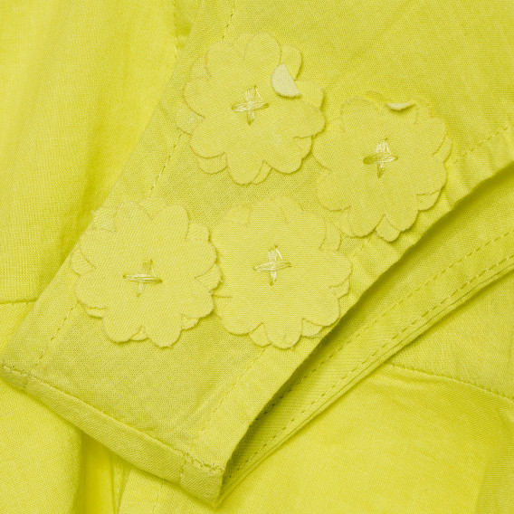 Rochie din bumbac pentru fete, galbenă Benetton 152119 5