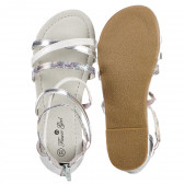 Sandale pentru fete, gri argintiu Flower Girl 152244 3