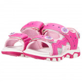Sandale pentru fete, cu flori mici, roz Mack Tack 152248 