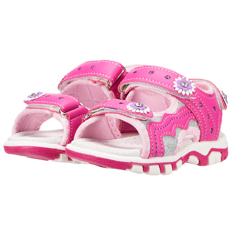 Sandale pentru fete, cu flori mici, roz  152248