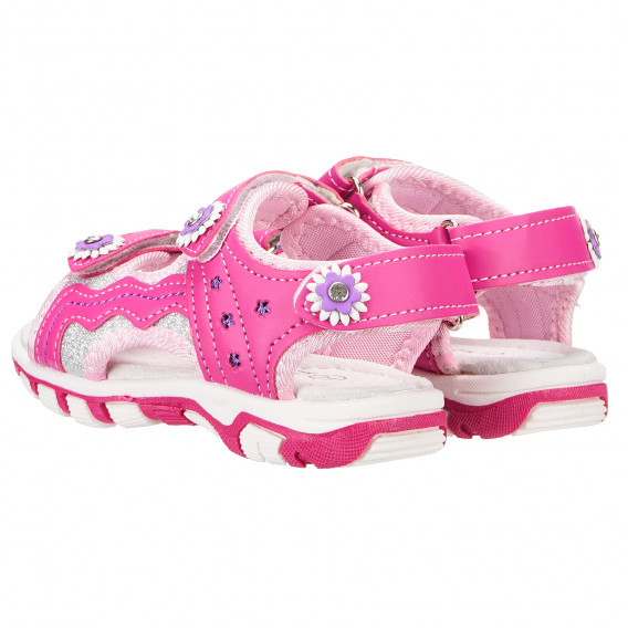 Sandale pentru fete, cu flori mici, roz Mack Tack 152249 2