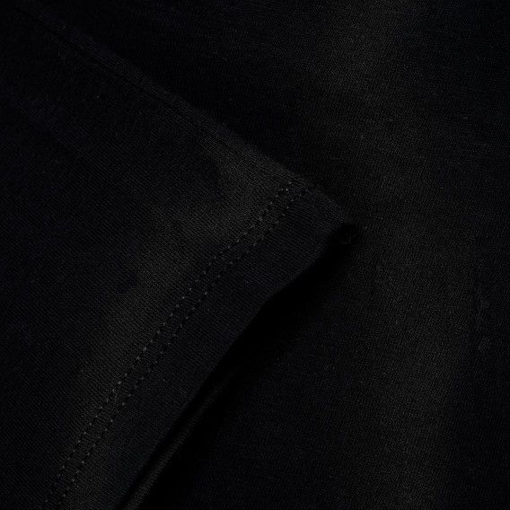 Bluză din bumbac cu mâneci scurte pentru fată, neagră Benetton 153389 4