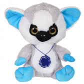Lemur de pluș cu medalion, Noroc - albastru, 45 cm Amek toys 153505 