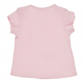 Tricou roz, din bumbac, cu logo, pentru fetițe Boboli 153776 2