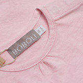 Tricou roz, din bumbac, cu logo, pentru fetițe Boboli 153778 4
