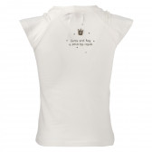 Tricou alb cu detalii aplicate, pentru fete Boboli 153791 3