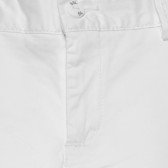 Pantaloni albi, scurți și drepți pentru fete Boboli 153801 2