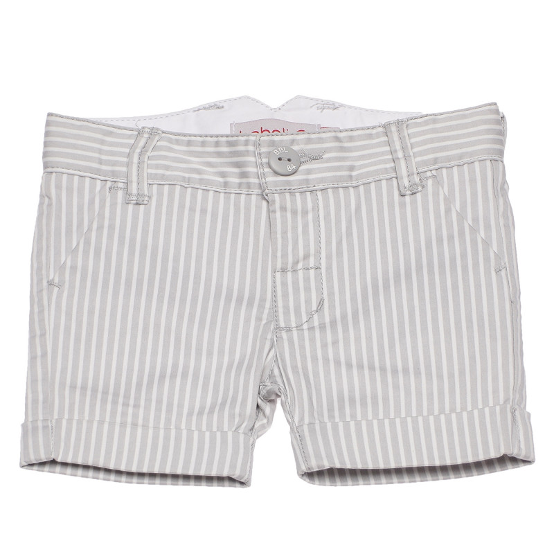 Pantaloni scurți pentru bebeluși, cu dungi verticale, albe și gri  153841