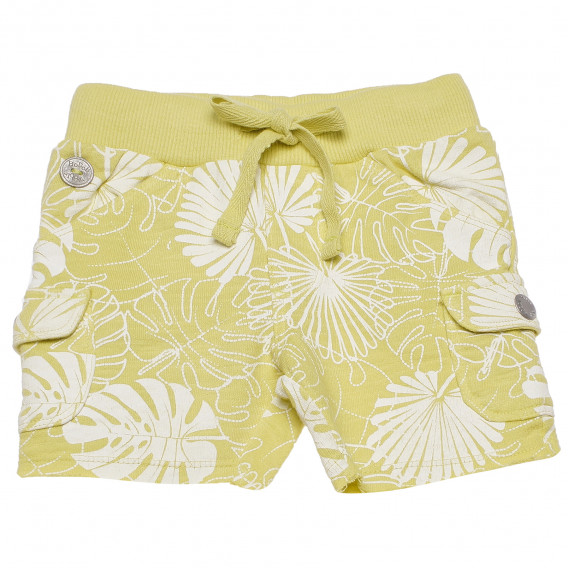Pantaloni scurți din bumbac cu imprimeu floral pentru bebeluș, galben Boboli 153868 