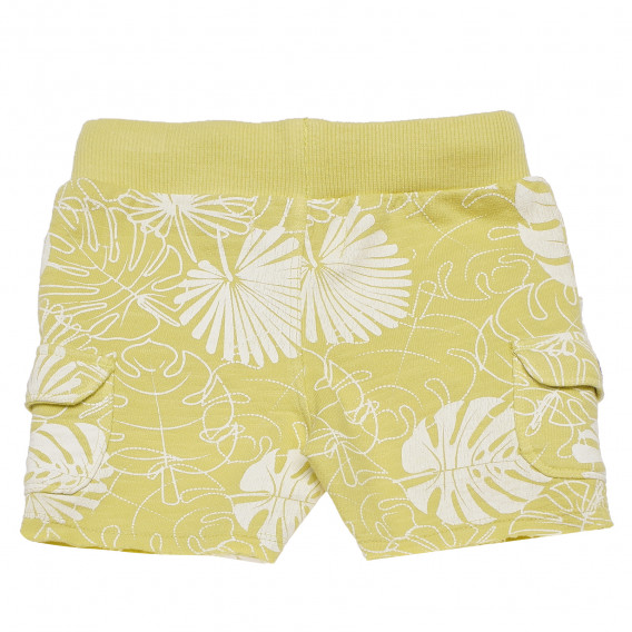 Pantaloni scurți din bumbac cu imprimeu floral pentru bebeluș, galben Boboli 153869 2