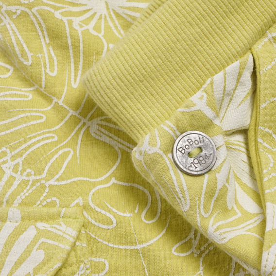 Pantaloni scurți din bumbac cu imprimeu floral pentru bebeluș, galben Boboli 153871 4