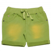 Pantaloni scurți cu tiv îndoit pentru băieți, verzi Boboli 153876 