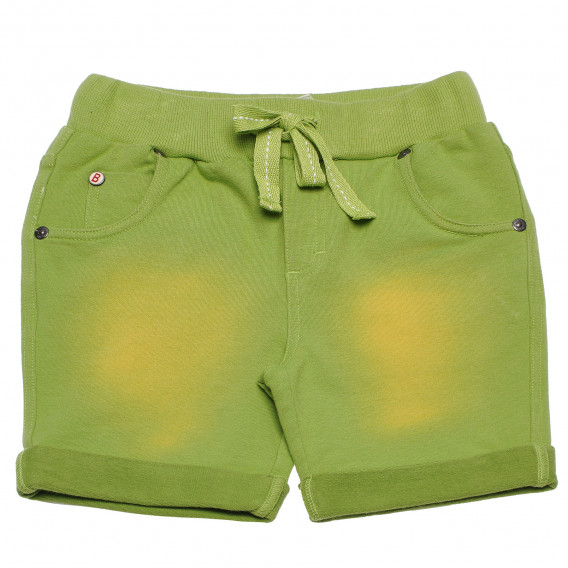 Pantaloni scurți cu tiv îndoit pentru băieți, verzi Boboli 153876 