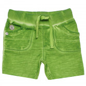 Pantaloni scurți din bumbac, cu efect purtat, pentru băieți, verde Boboli 153880 