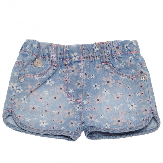Pantaloni scurți denim, din bumbac, cu imprimeu floral pentru bebeluși Boboli 153895 