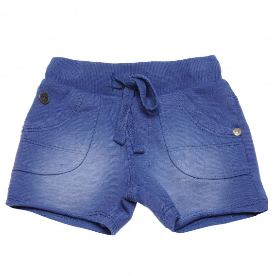 Pantaloni scurți din bumbac cu efect purtat, pentru băieți, albastru Boboli 153906 
