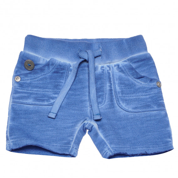 Pantaloni albaștri, scurți, din bumbac, cu talie elastică, pentru băieți Boboli 153914 